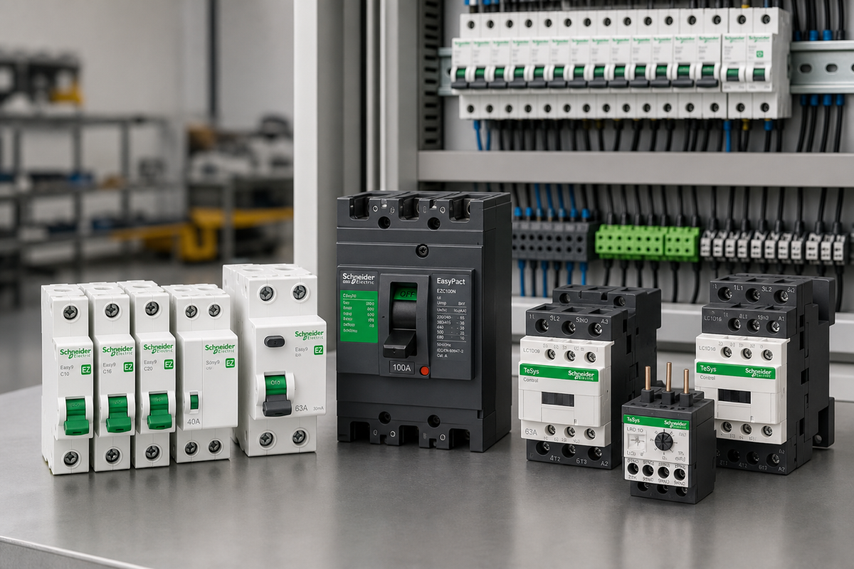 Thiết bị điện Schneider Electric gồm Acti9, EasyPact và TeSys