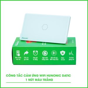 Công Tắc Cảm Ứng 1 Nút Wifi Hunonic Datic Màu Trắng