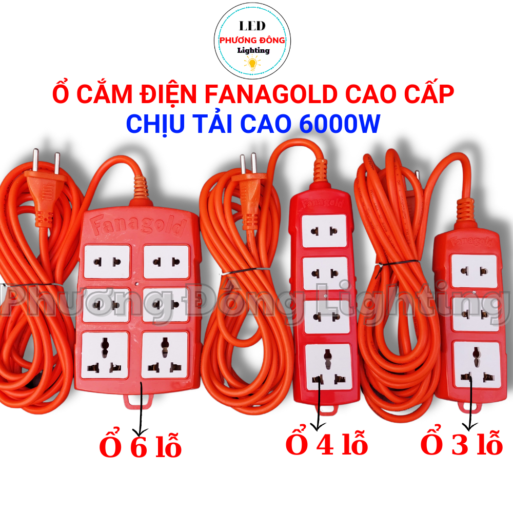 Ổ cắm điện FANAGOLD chịu tải cao 6000W dây dài 3m 5m