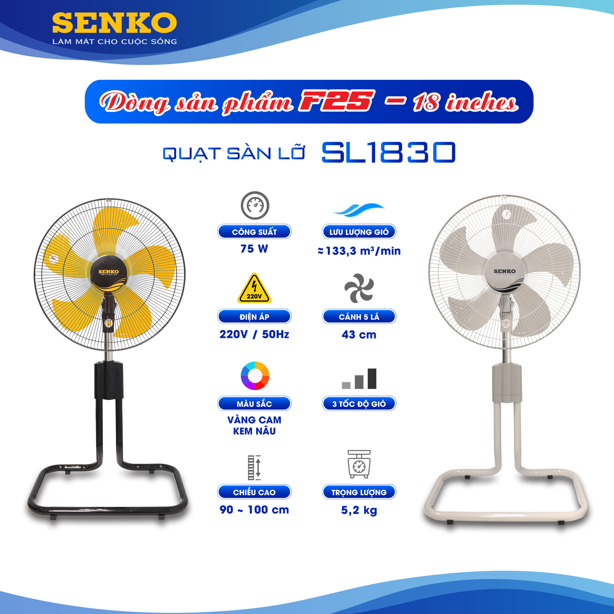 Quạt sàn lỡ Senko SL1830 - Ảnh 3