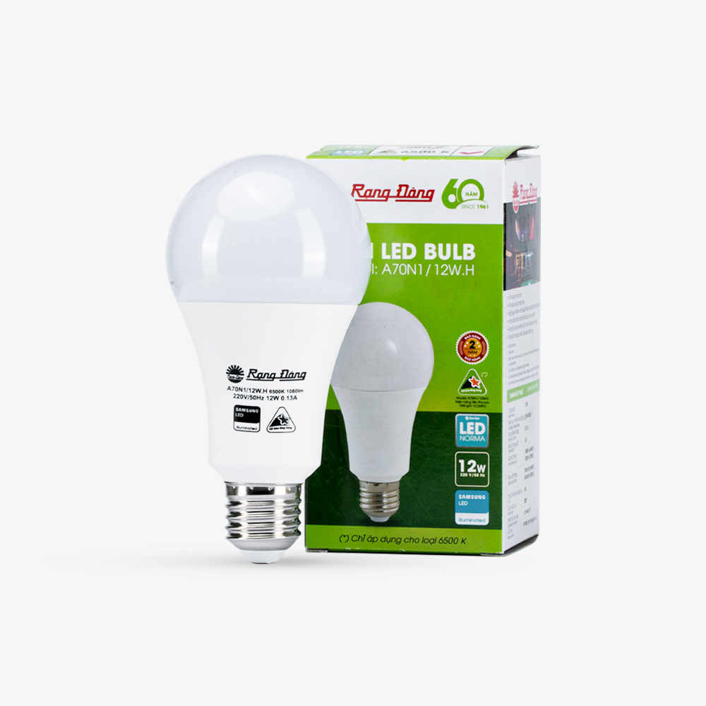 Bóng LED Bulb Rạng Đông A70N1/12W.H E27 12W