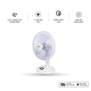 Quạt bàn Nanoco model NTF1630 ( 3 chế độ gió, 3 màu, công suất 47W )