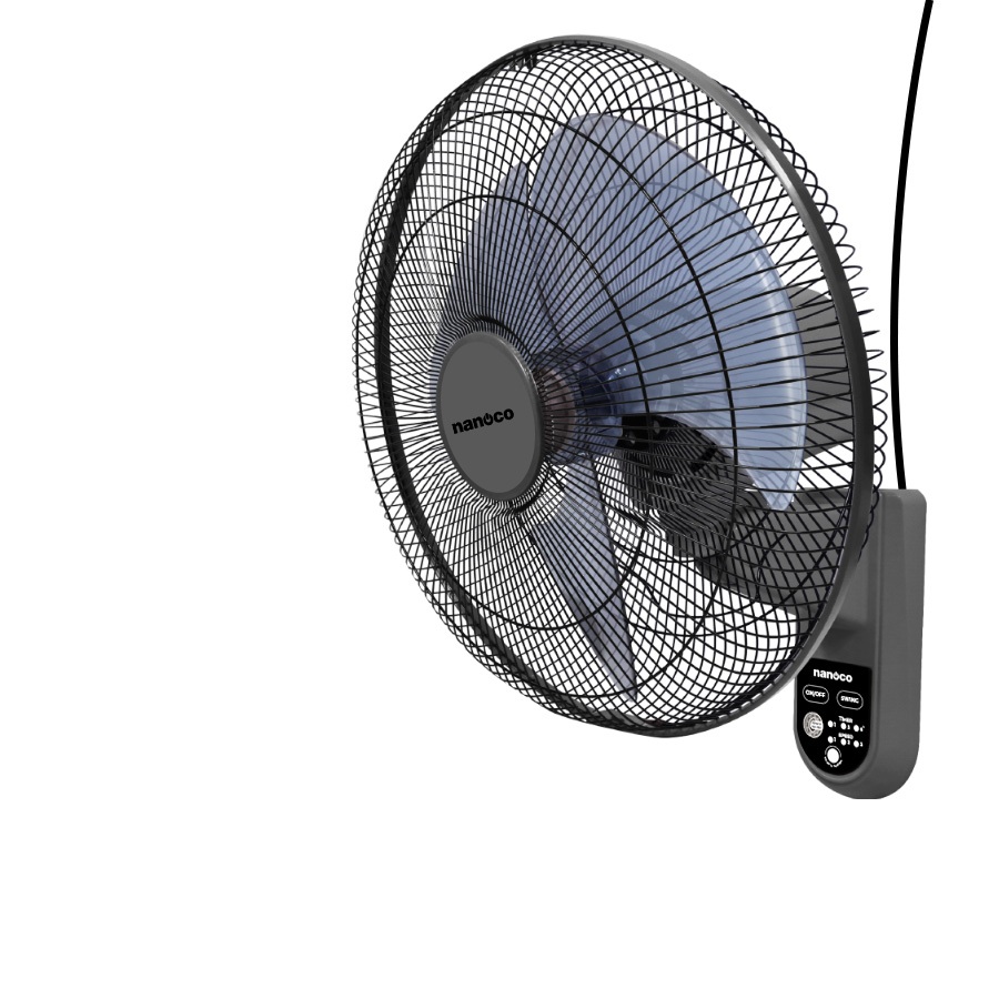 Quạt treo tường Nanoco model NWF1615RC (bạc đạn, 3 cấp độ gió, công suất 47W, cánh 40cm)